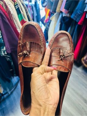 Florsheim Brown Leather Tassel Moccasin Loafers